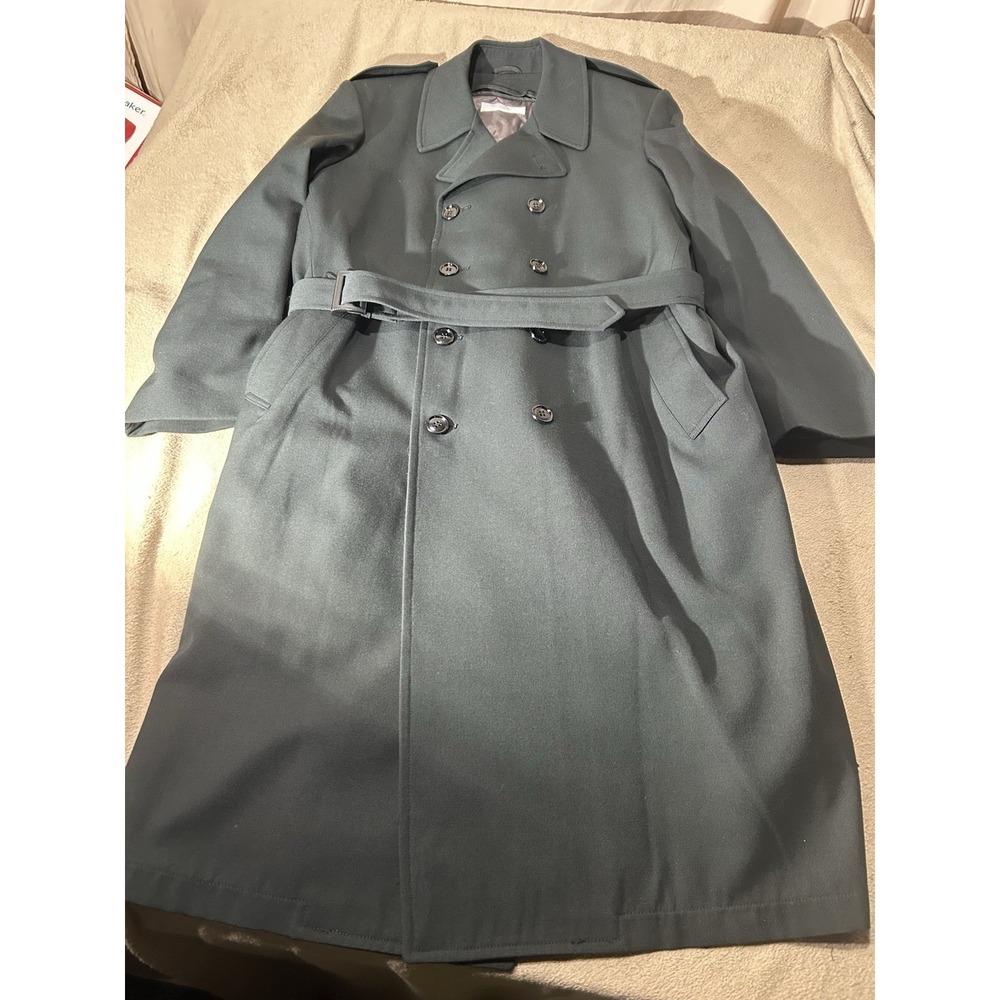 Vtg 91 Freed & Freed International Wool Trench Coat Black Mens Long Overcoat XL